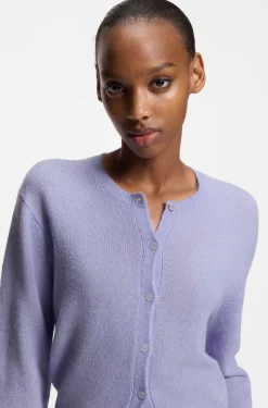 Geknöpfter Cardigan mit tonaler Logo-Stickerei