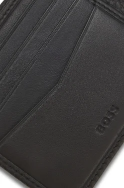Geldbörse aus genarbtem Leder mit Logo-Schriftzug