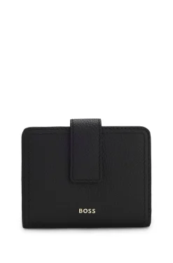 Geldbörse aus Leder mit Logo-Schriftzug