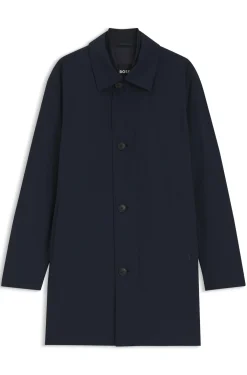 Gemusterter Regular-Fit Mantel aus Stretch-Gewebe