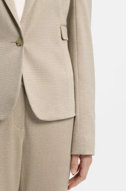 Gemusterter Slim-Fit Blazer aus Performance-Stretch-Jersey
