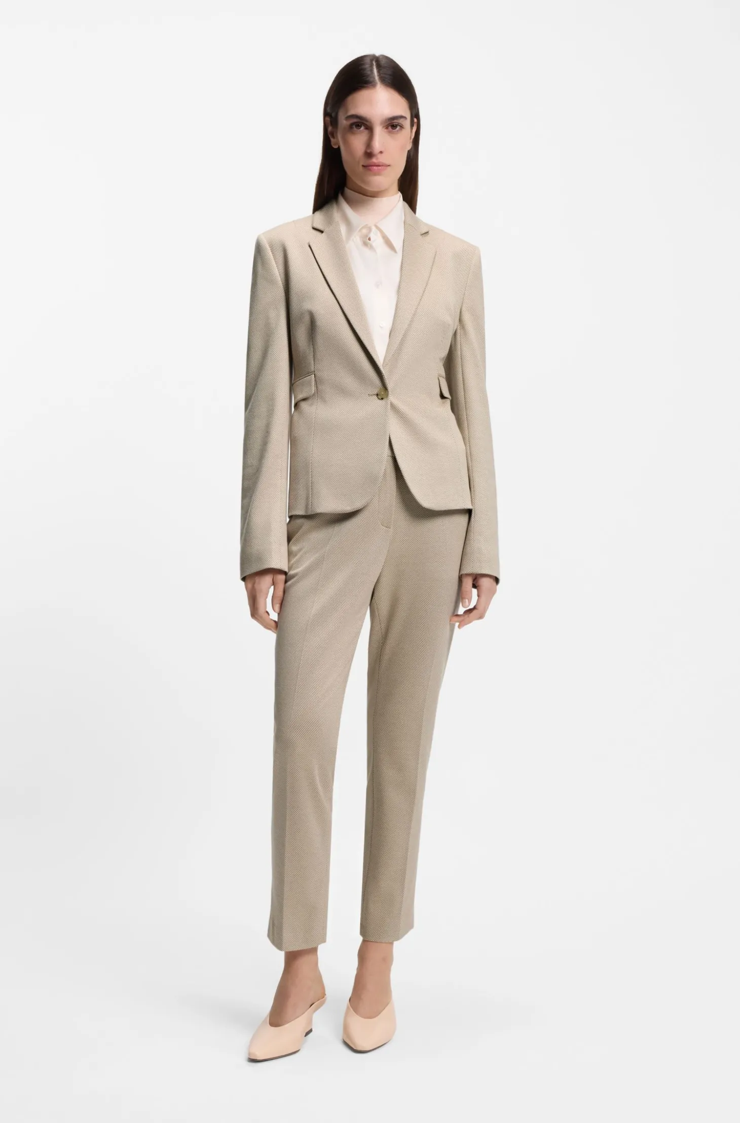 Gemusterter Slim-Fit Blazer aus Performance-Stretch-Jersey
