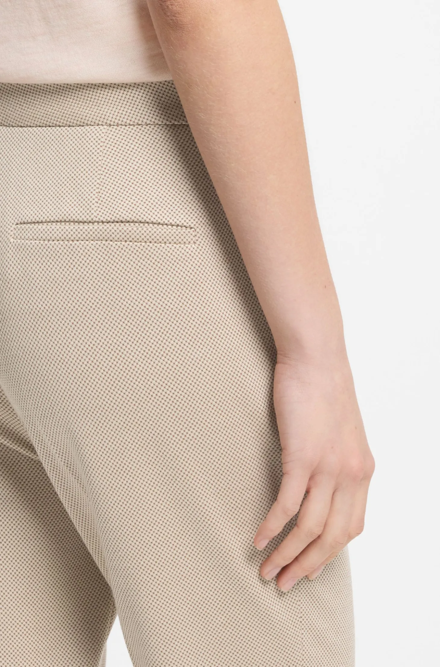 Gemusterte Slim-Fit Hose aus Performance-Stretch-Jersey