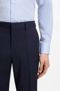 Gemusterte Slim-Fit Hose aus Schurwolle