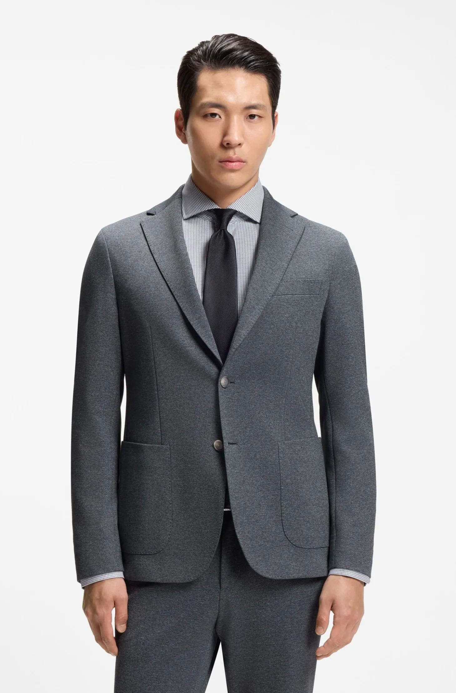 Gemustertes Slim-Fit Sakko aus Stretch-Gewebe