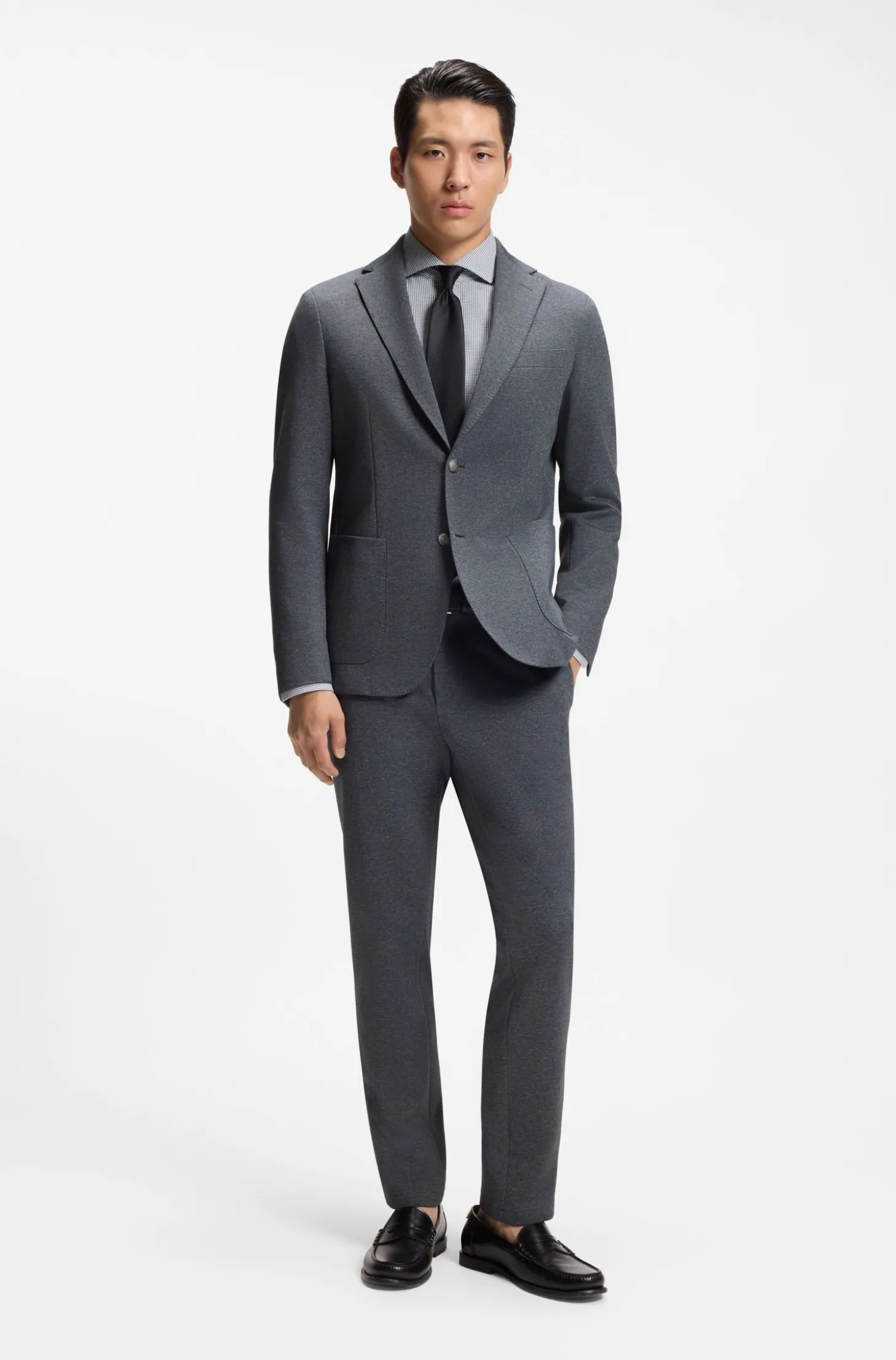 Gemustertes Slim-Fit Sakko aus Stretch-Gewebe