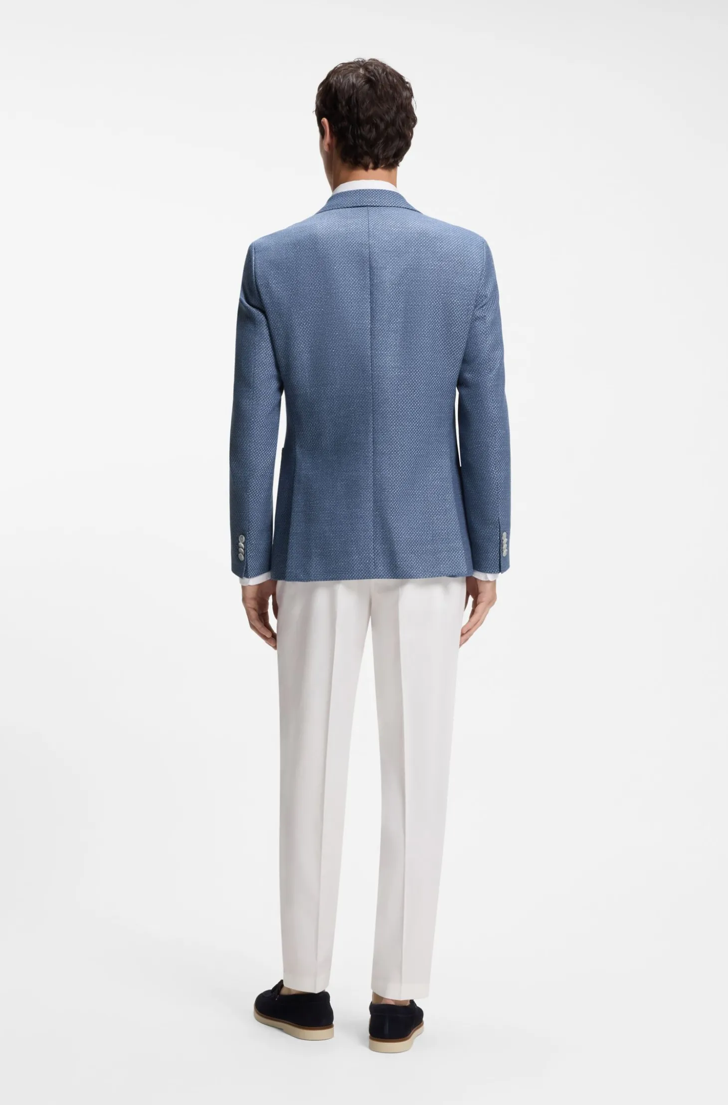 Gemustertes Slim-Fit Sakko aus Schurwoll-Mix