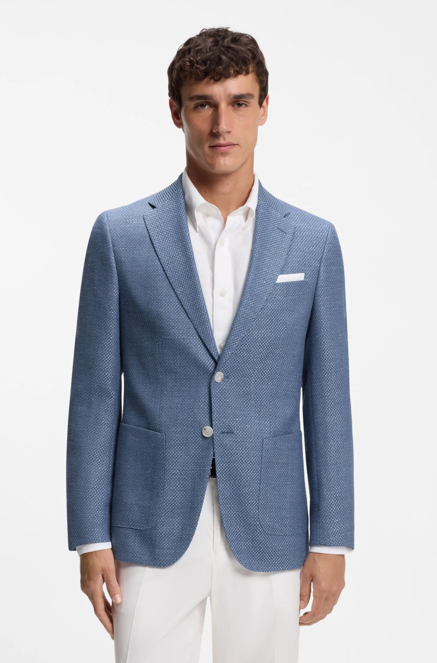Gemustertes Slim-Fit Sakko aus Schurwoll-Mix