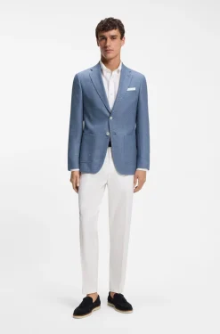 Gemustertes Slim-Fit Sakko aus Schurwoll-Mix