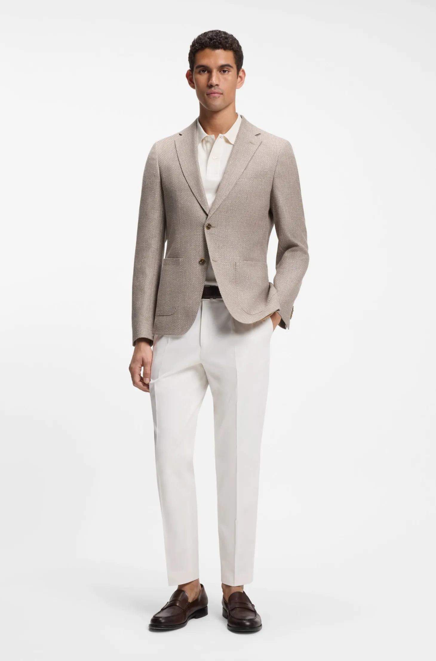 Gemustertes Slim-Fit Sakko aus Schurwoll-Mix
