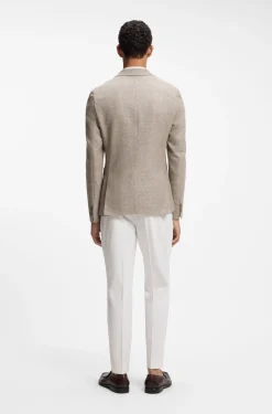 Gemustertes Slim-Fit Sakko aus Schurwoll-Mix