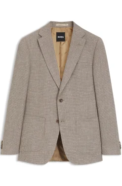 Gemustertes Slim-Fit Sakko aus Schurwoll-Mix