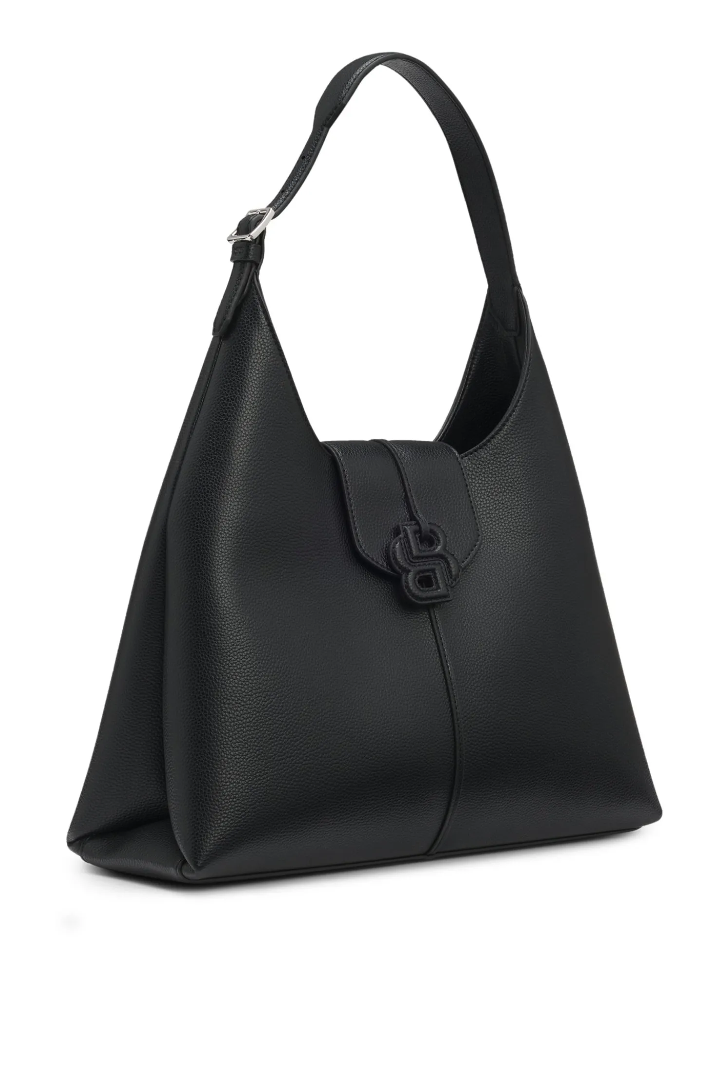 Genarbte Hobo Bag mit Double-B-Monogramm