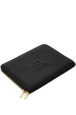 Genarbte schwarze DIN-A5-Konferenzmappe mit Double-B-Monogramm