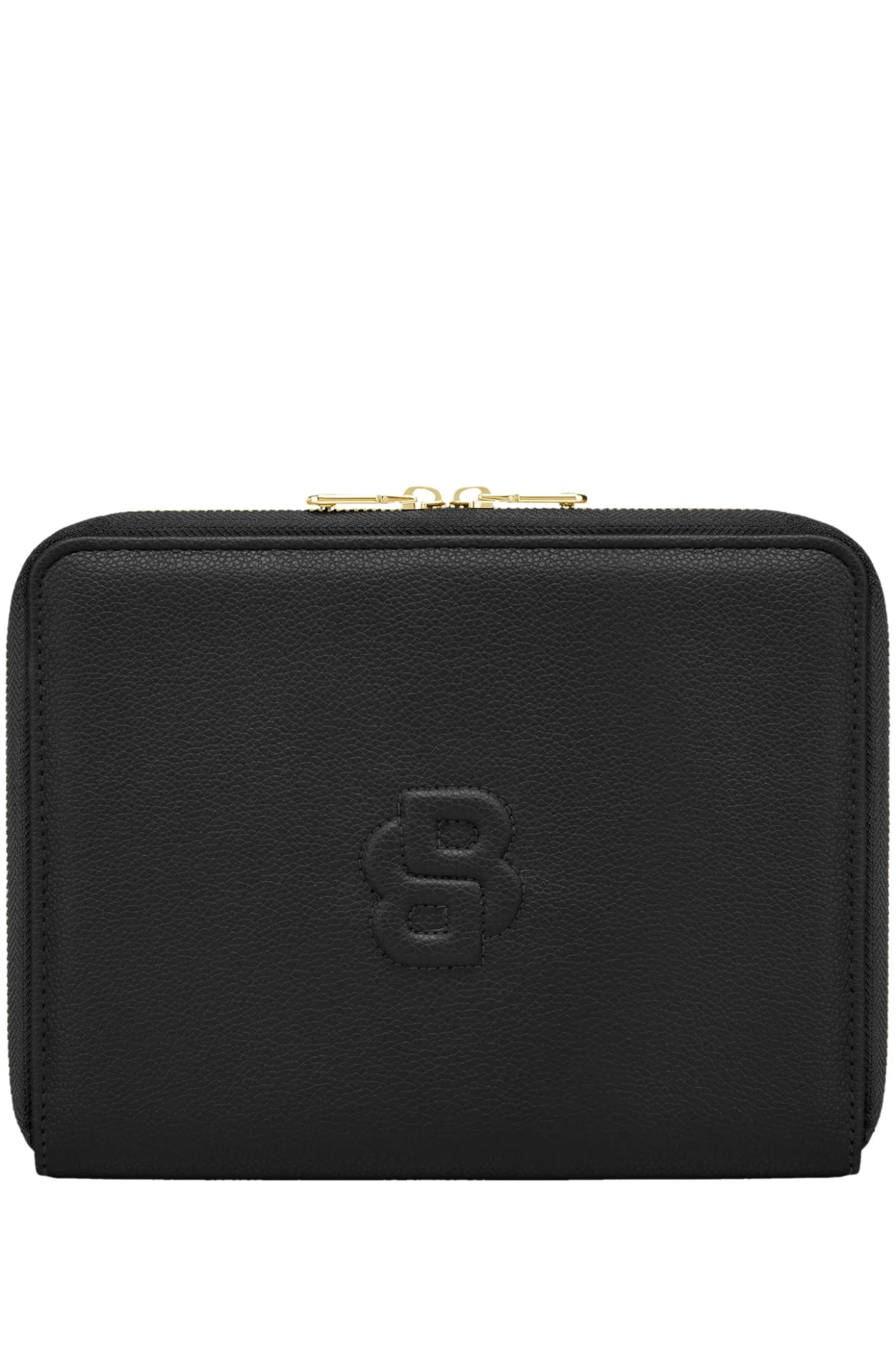 Genarbte schwarze DIN-A5-Konferenzmappe mit Double-B-Monogramm