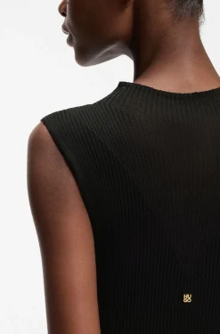 Geripptes Kleid mit Colour-Block-Effekt