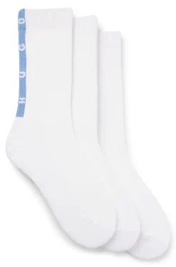 Gerippte Socken aus Baumwoll-Mix mit gepolsterter Sohle im Dreierpack