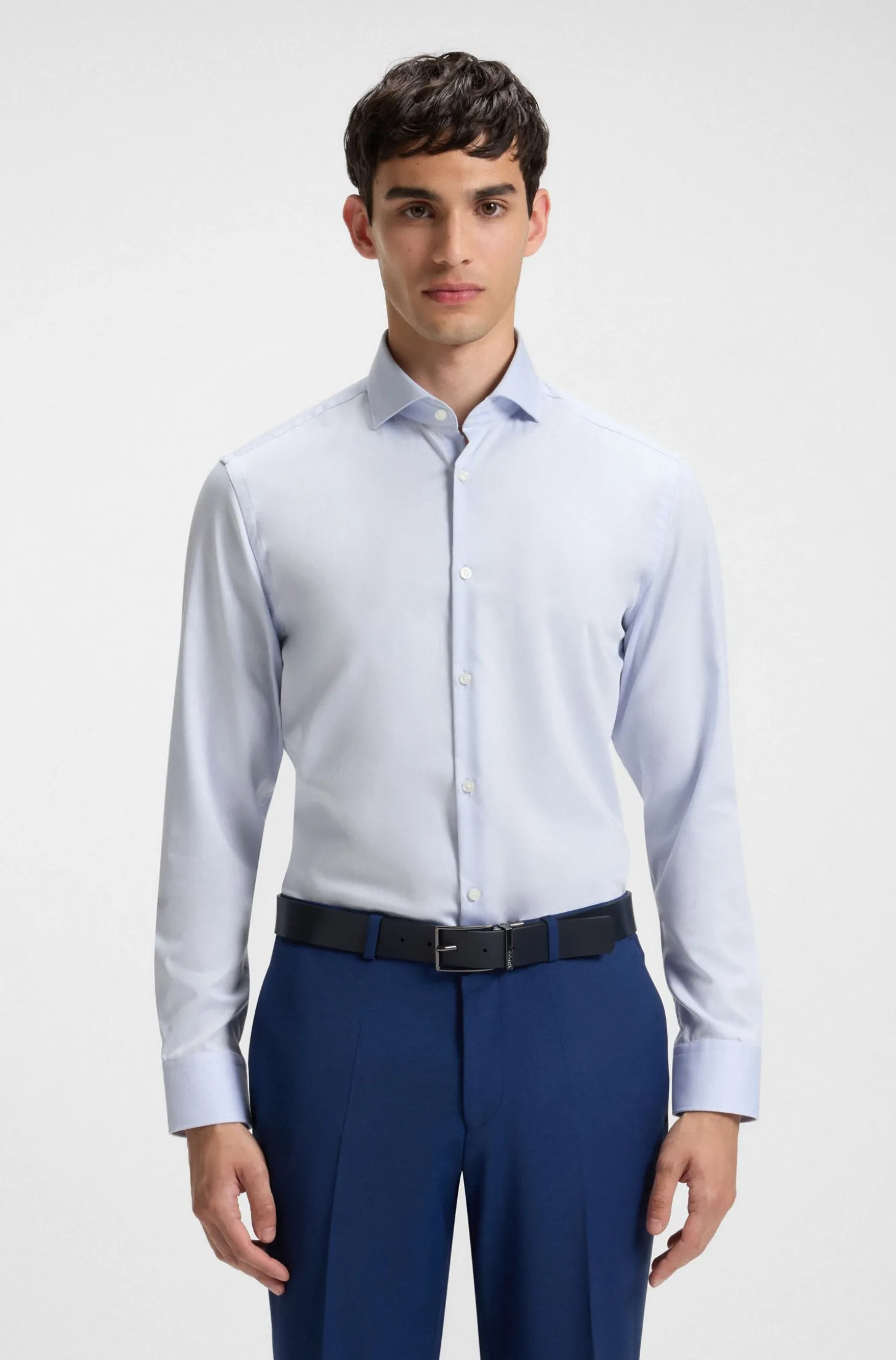 Gestreiftes Slim-Fit Business-Hemd aus Baumwolle