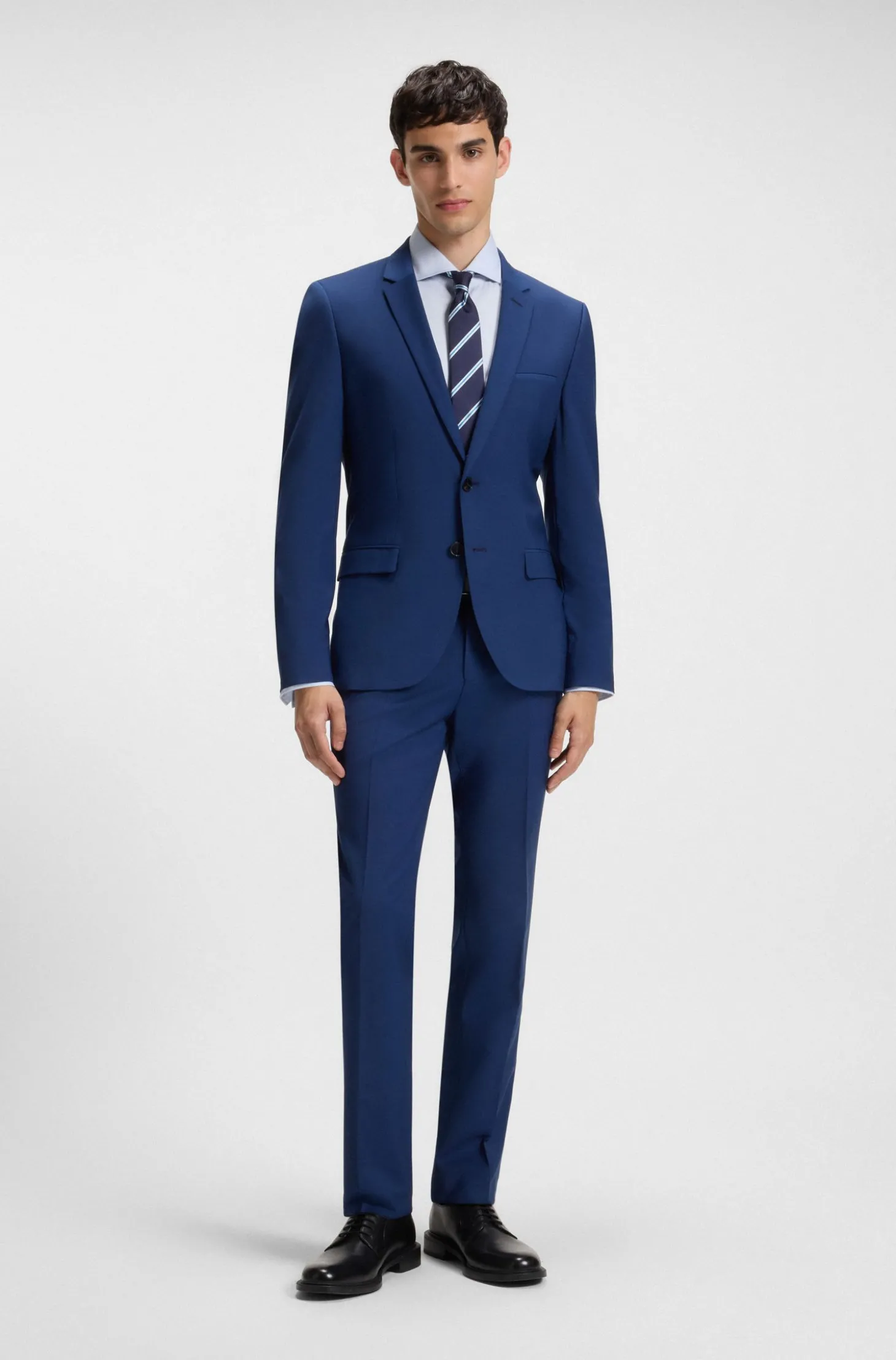 Gestreiftes Slim-Fit Business-Hemd aus Baumwolle