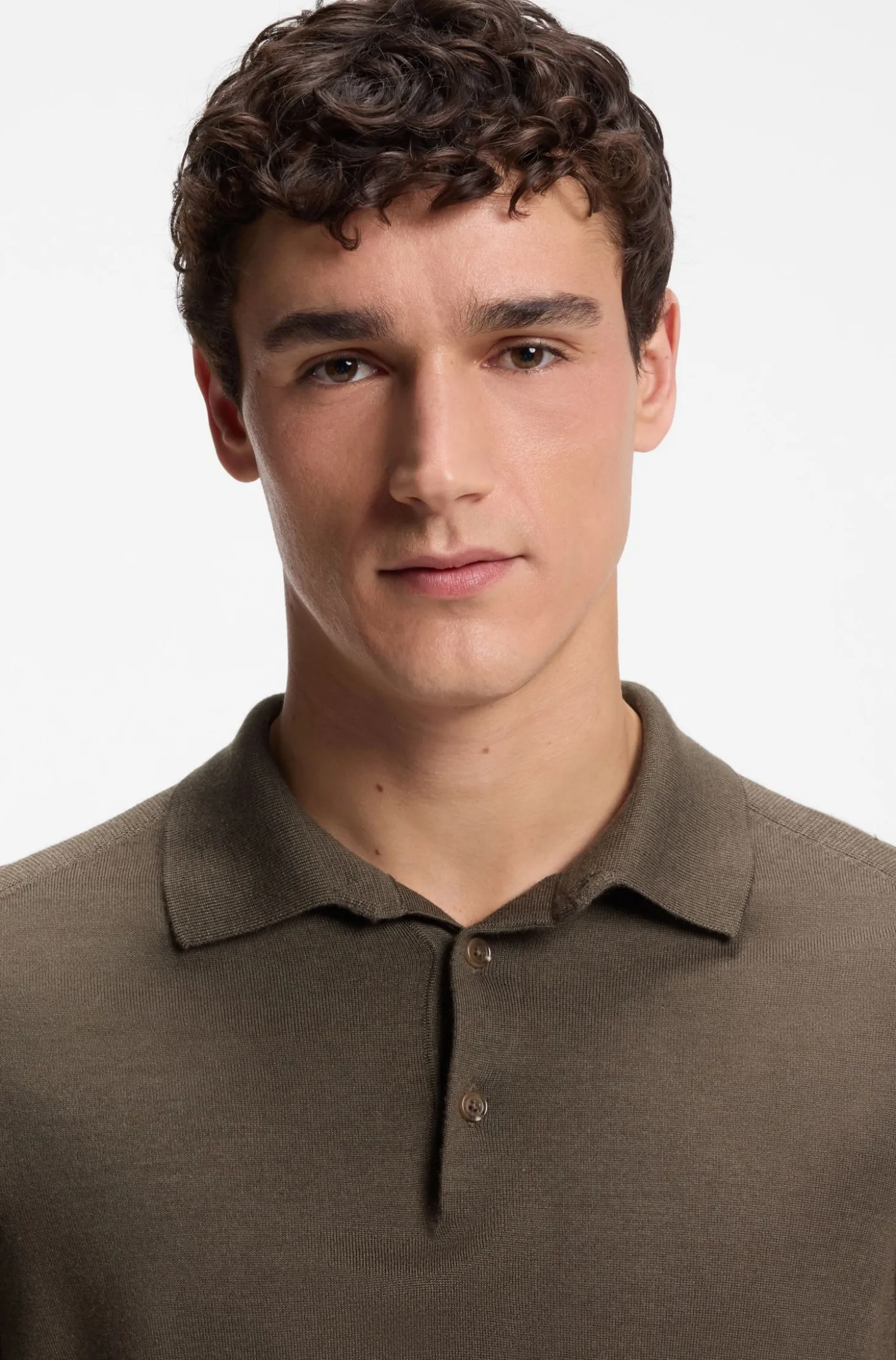 Gestricktes Poloshirt aus Wolle, Seide und Kaschmir