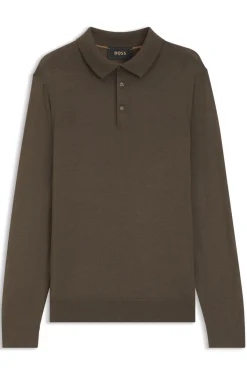 Gestricktes Poloshirt aus Wolle, Seide und Kaschmir