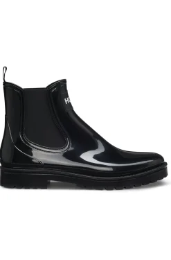 Glänzende Chelsea-Regenstiefel mit Logo-Patch