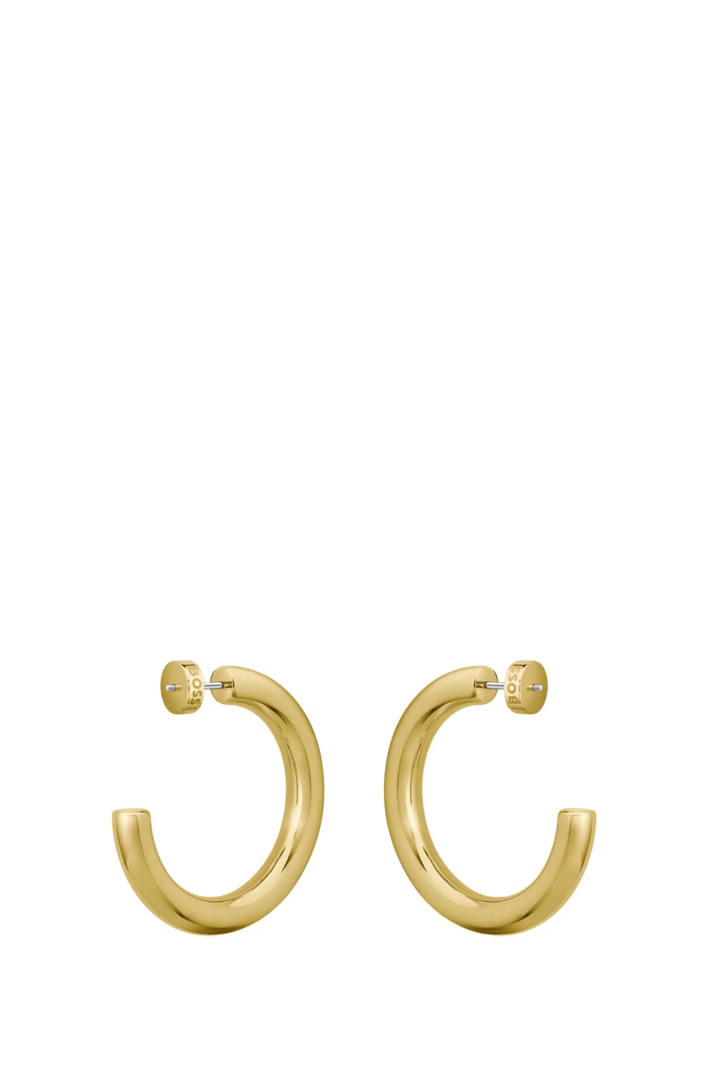 Goldfarbene Creolen mit Logo-Detail