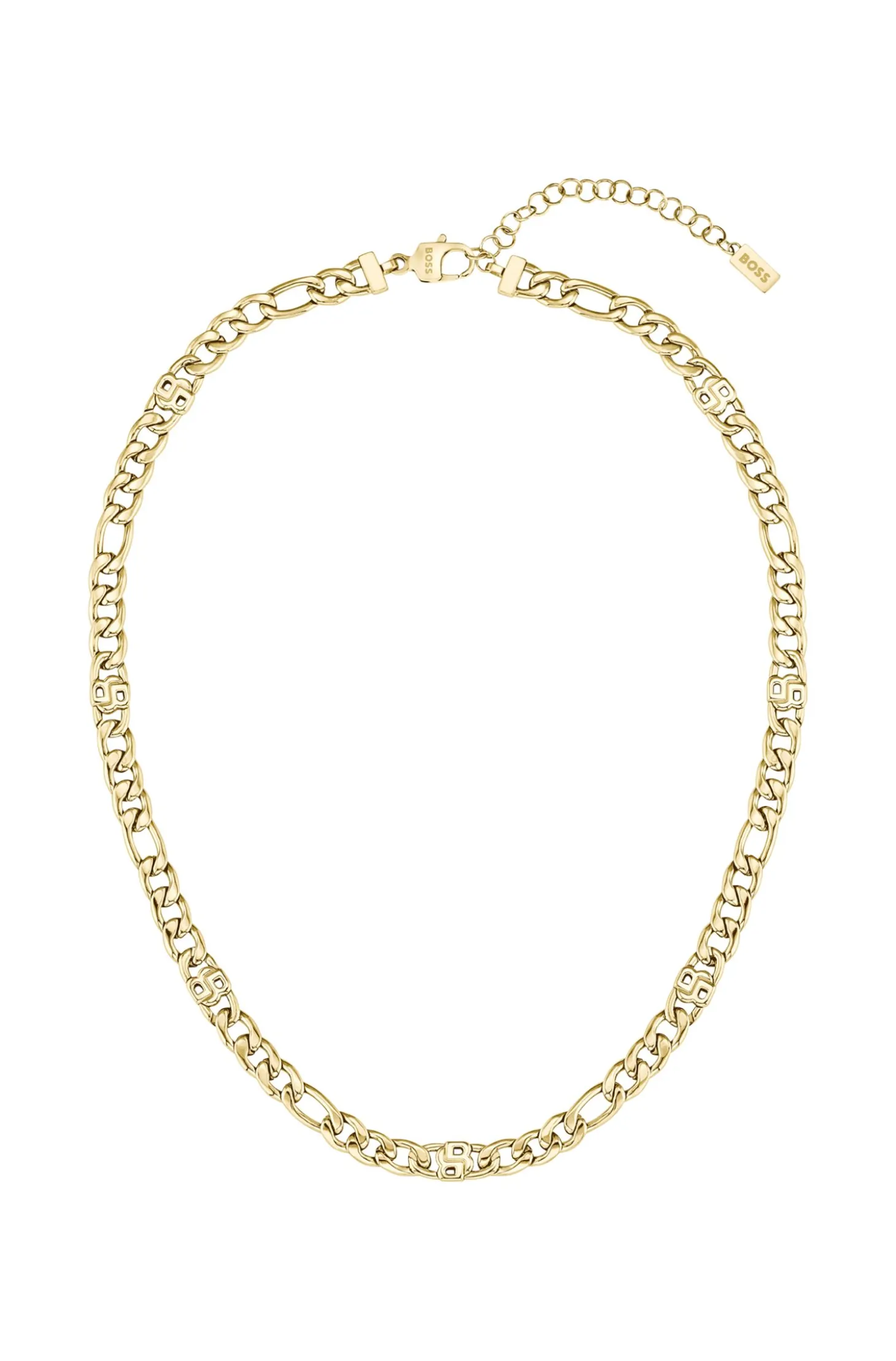 Goldfarbene Gliederhalskette mit Double-B-Monogrammen