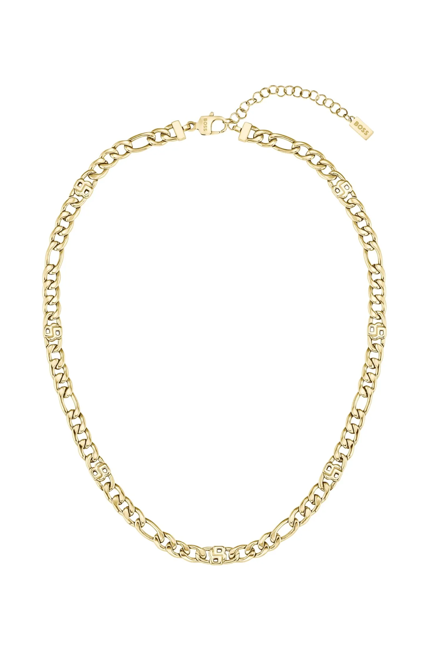 Goldfarbene Gliederhalskette mit Double-B-Monogrammen