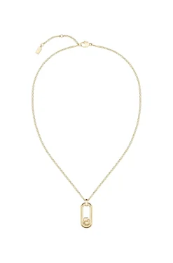 Goldfarbene Halskette mit Double-B-Monogramm-Anhänger