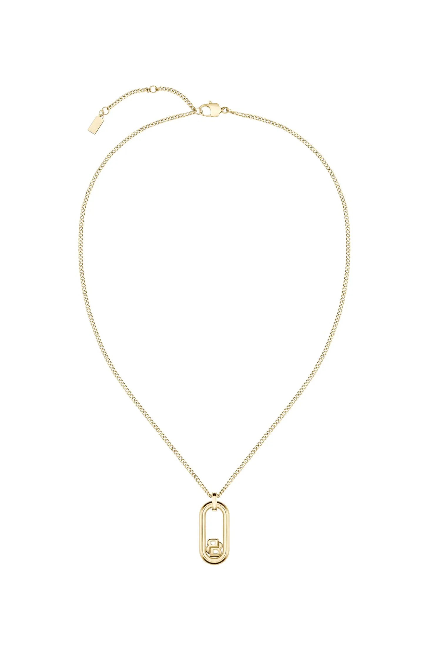 Goldfarbene Halskette mit Double-B-Monogramm-Anhänger