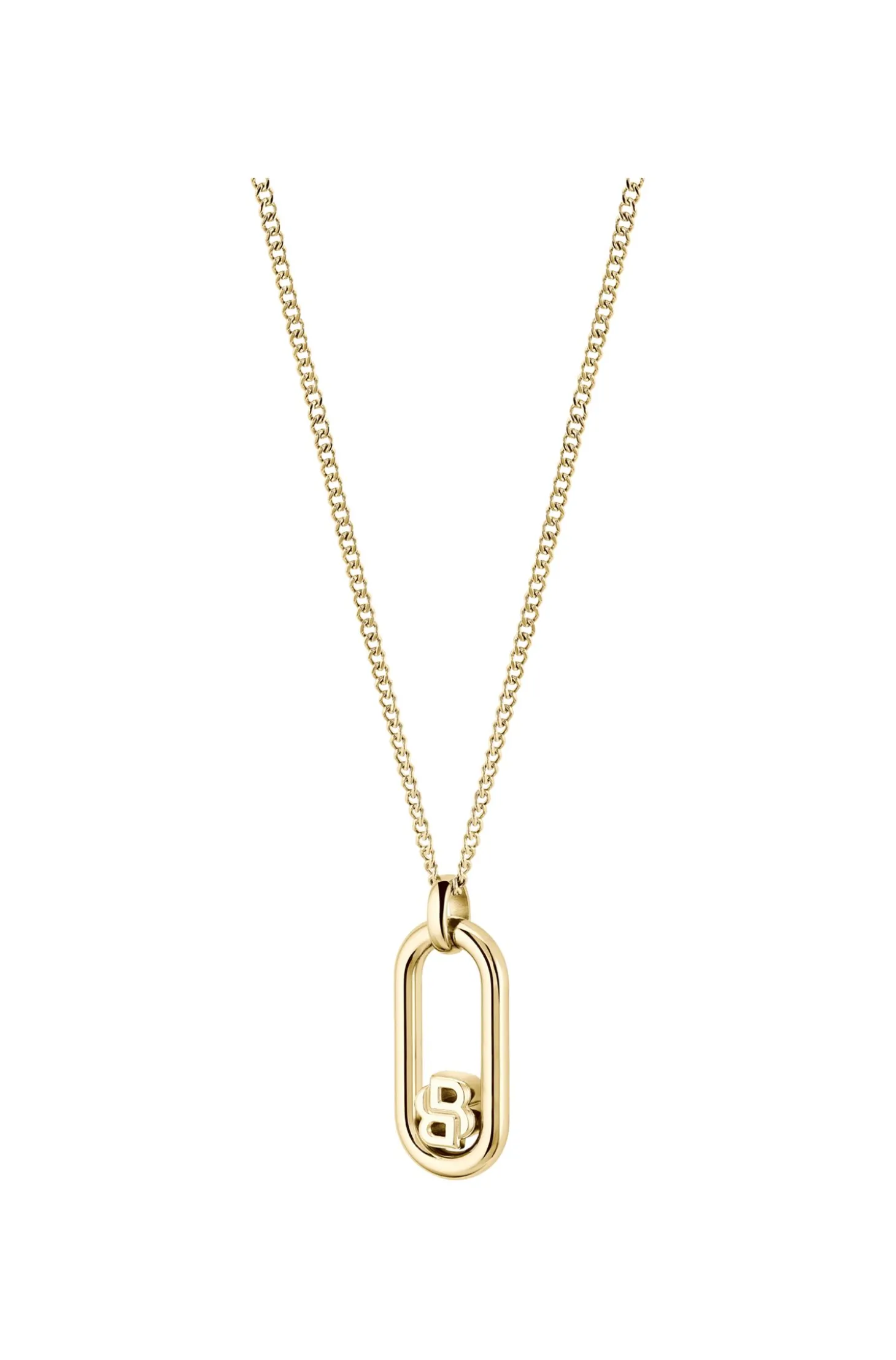 Goldfarbene Halskette mit Double-B-Monogramm-Anhänger