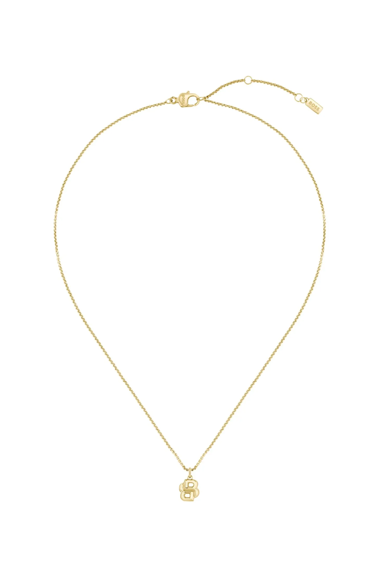 Goldfarbene Halskette mit Double-B-Monogramm als Anhänger