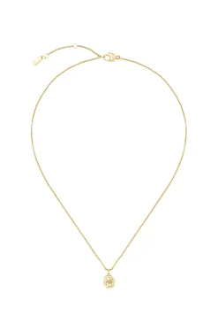Goldfarbene Halskette mit Double-B-Monogramm als Anhänger