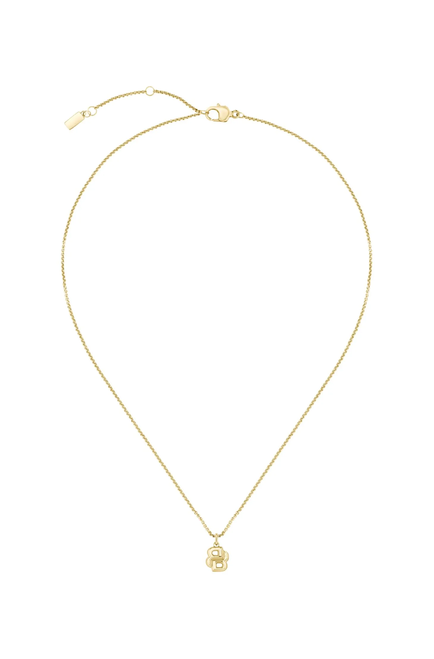 Goldfarbene Halskette mit Double-B-Monogramm als Anhänger