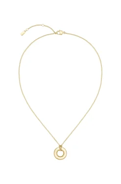 Goldfarbene Halskette mit Logo-Ring