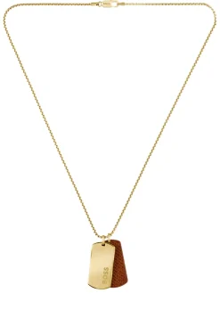 Goldfarbene Halskette mit zwei Tags