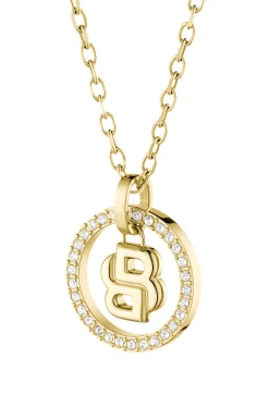 Goldfarbene Kette mit Double-B-Monogramm als Anhänger