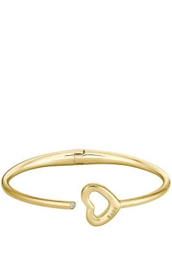 Goldfarbener Armreif mit Herz-Detail