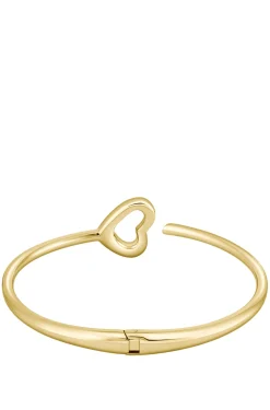 Goldfarbener Armreif mit Herz-Detail