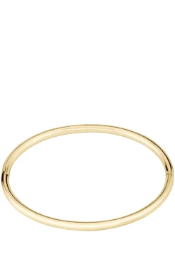 Goldfarbener Armreif mit Logo-Detail