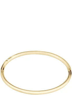 Goldfarbener Armreif mit Logo-Detail