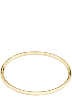 Goldfarbener Armreif mit Logo-Detail