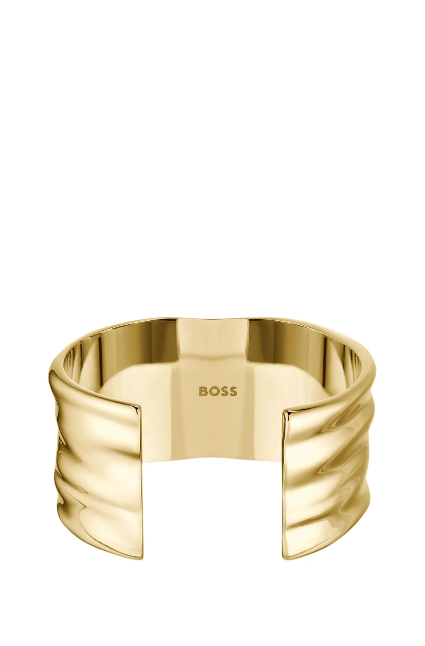 Goldfarbener Armreif mit Wellen-Design