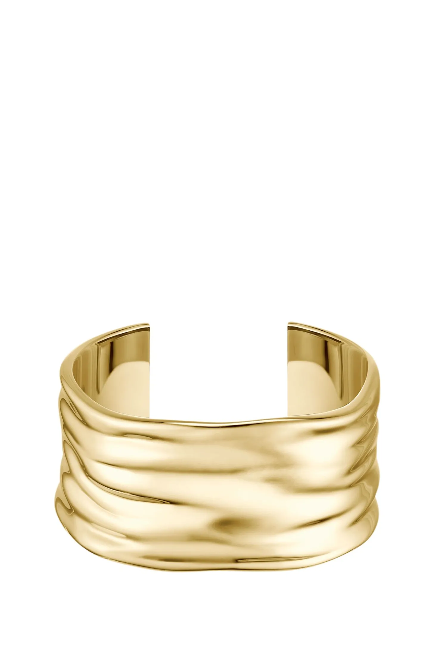 Goldfarbener Armreif mit Wellen-Design