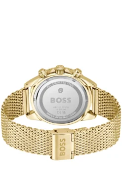 Goldfarbener Sealiner Chronograph mit schwarzem Zifferblatt