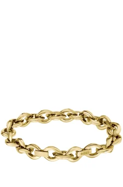 Goldfarbenes Armband mit blütenblattförmigen Gliedern