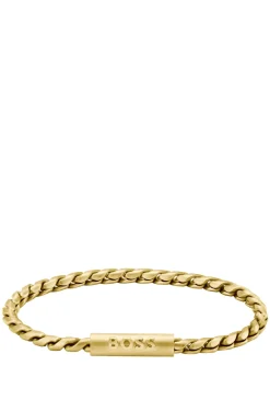 Goldfarbenes Armband mit geflochtener Kette