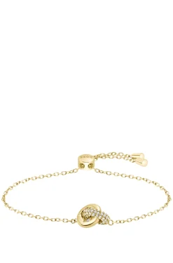 Goldfarbenes Armband mit ineinander verschlungenen Ringen
