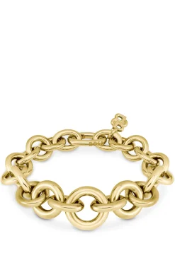 Goldfarbenes Armband mit runden und ovalen Gliedern